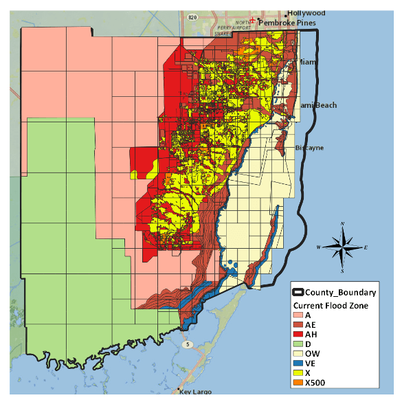 Figure 1: Miami Flood Zones